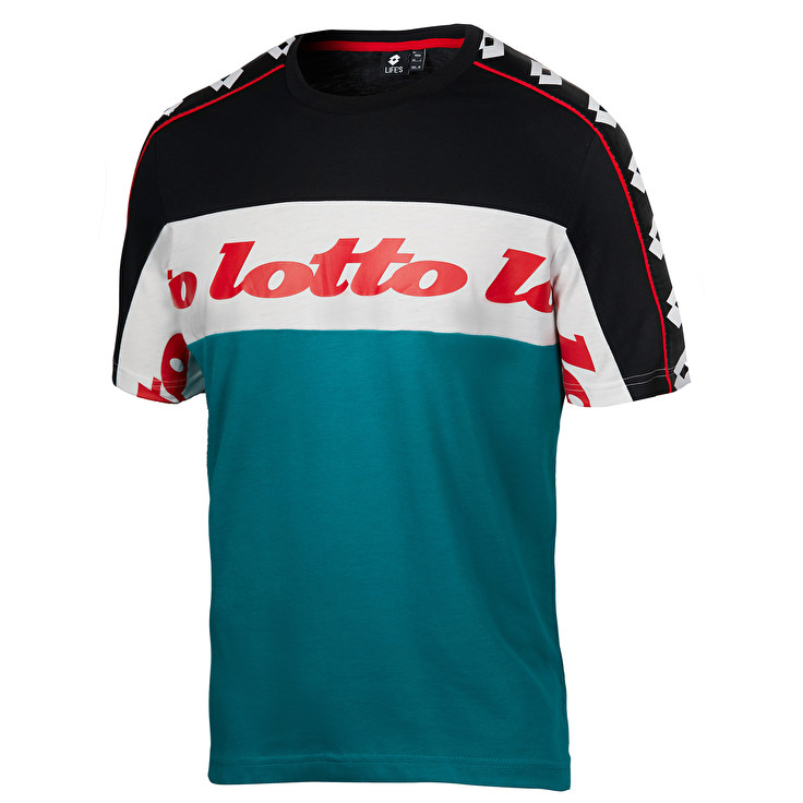 Lotto Athletica Prime Ii Js Camisetas Hombre - Negras/Blancas/Azules - Colombia FGNKVIQ-36